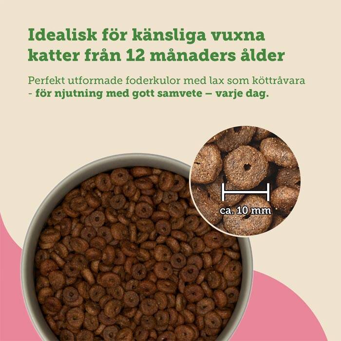 mera cats nature sensitive lax spannmålsfri kattmat med mono-protein