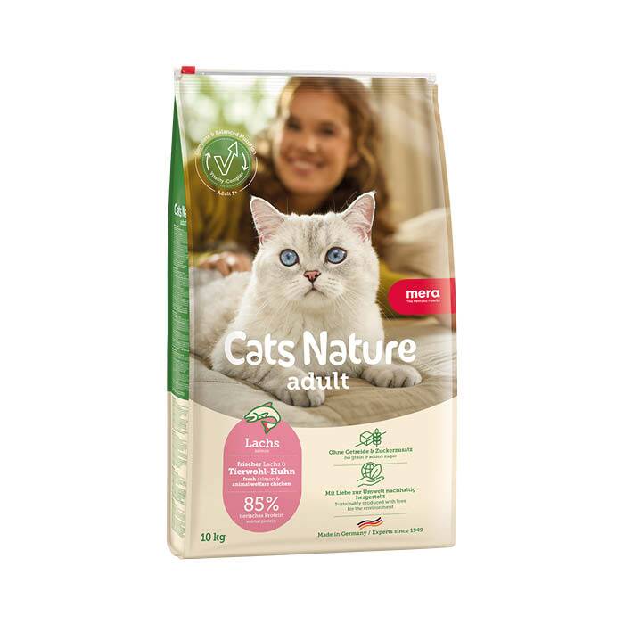 Spannmålsfri kattmat med mycket färskt kött och fisk. Kattfoder med lax