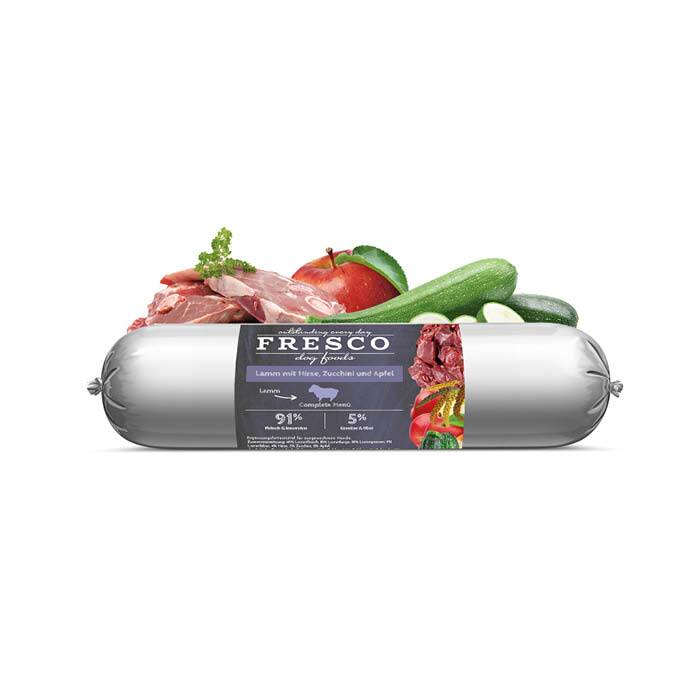FRESCO sausage Lamb with millet, zucchini and apple, BARF hundkorv, färskfoder