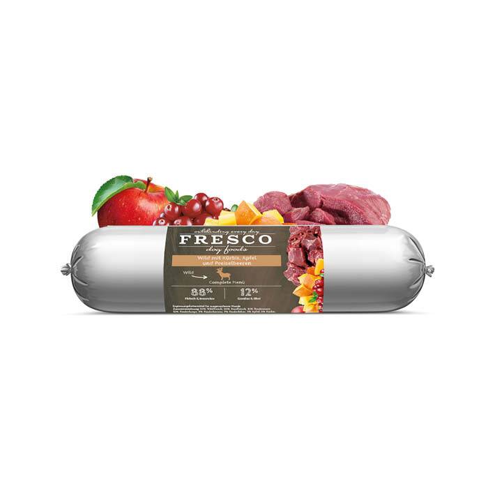 FRESCO sausage Venison with pumpkin, apple and cranberries, venison hundmat, hjortkött hundmat